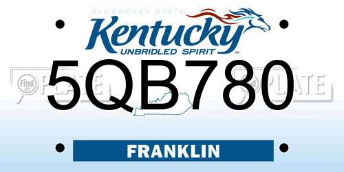 5QB780 Kentucky License Plate