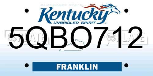 5QBO712 Kentucky License Plate