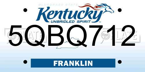 5QBQ712 Kentucky License Plate