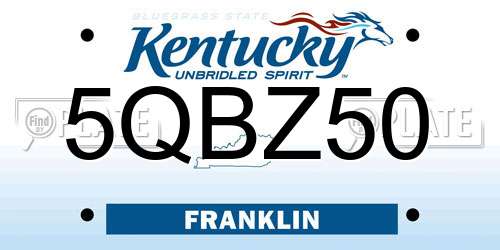 5QBZ50 Kentucky License Plate