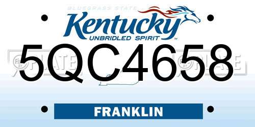 5QC4658 Kentucky License Plate