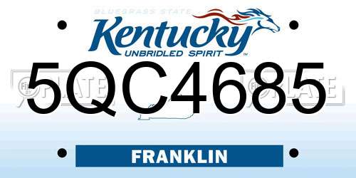 5QC4685 Kentucky License Plate