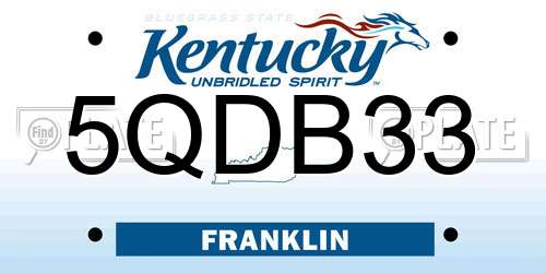 5QDB33 Kentucky License Plate