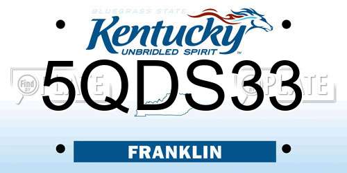 5QDS33 Kentucky License Plate