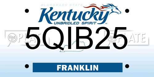 5QIB25 Kentucky License Plate