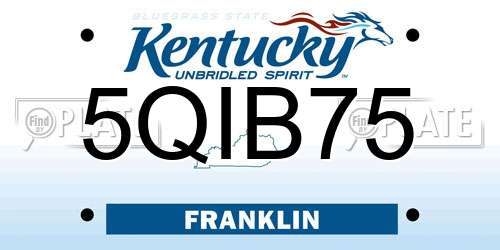5QIB75 Kentucky License Plate