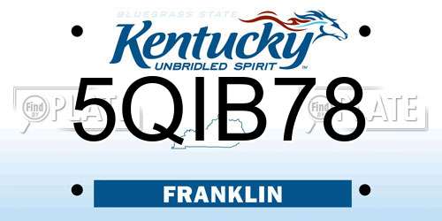 5QIB78 Kentucky License Plate
