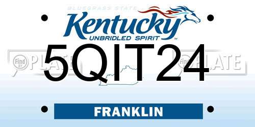 5QIT24 Kentucky License Plate