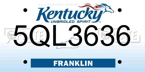 5QL3636 Kentucky License Plate