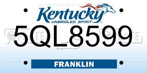 5QL8599 Kentucky License Plate