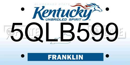 5QLB599 Kentucky License Plate