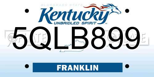 5QLB899 Kentucky License Plate