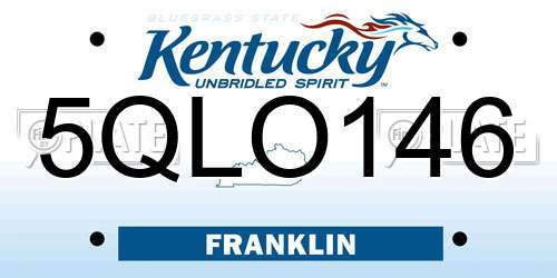 5QLO146 Kentucky License Plate