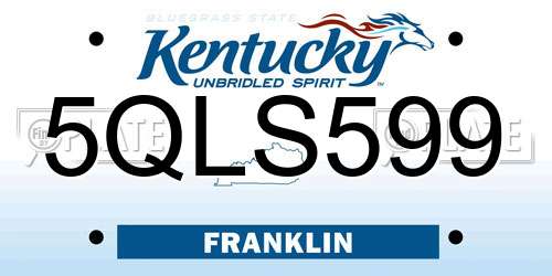 5QLS599 Kentucky License Plate