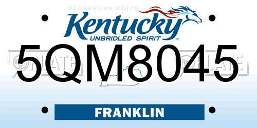 5QM8045 Kentucky License Plate