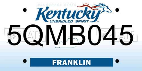 5QMB045 Kentucky License Plate