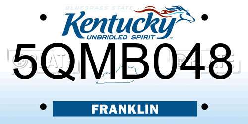 5QMB048 Kentucky License Plate