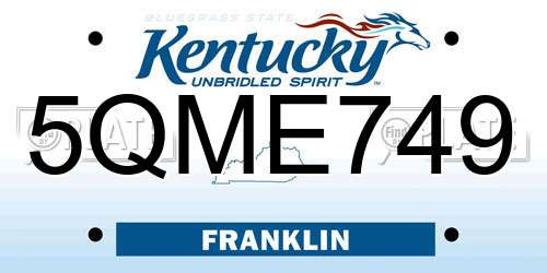 5QME749 Kentucky License Plate