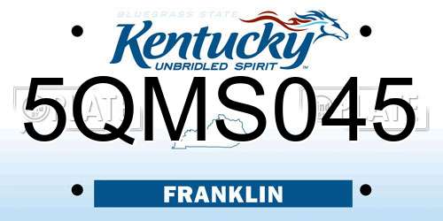 5QMS045 Kentucky License Plate
