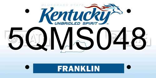 5QMS048 Kentucky License Plate