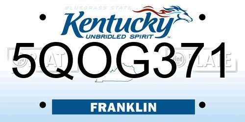 5QOG371 Kentucky License Plate