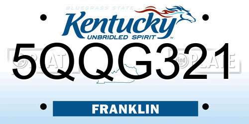5QQG321 Kentucky License Plate