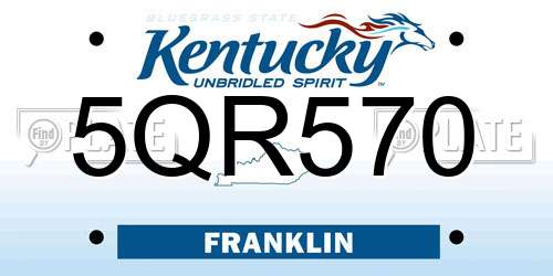 5QR570 Kentucky License Plate