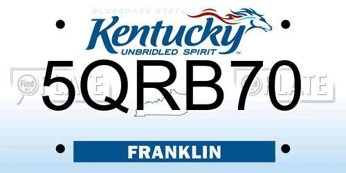 5QRB70 Kentucky License Plate