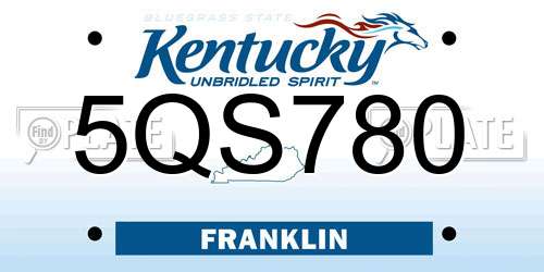 5QS780 Kentucky License Plate