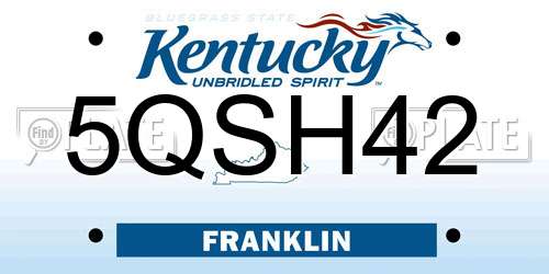 5QSH42 Kentucky License Plate