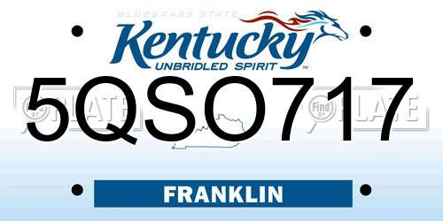 5QSO717 Kentucky License Plate