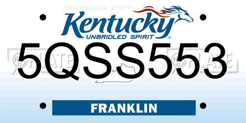 5QSS553 Kentucky License Plate