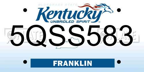 5QSS583 Kentucky License Plate