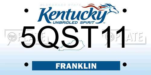 5QST11 Kentucky License Plate