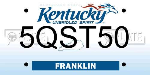 5QST50 Kentucky License Plate