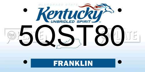 5QST80 Kentucky License Plate