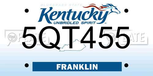 5QT455 Kentucky License Plate