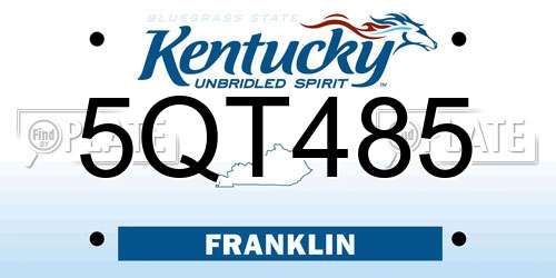 5QT485 Kentucky License Plate
