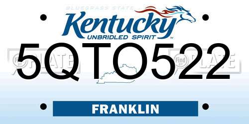 5QTO522 Kentucky License Plate