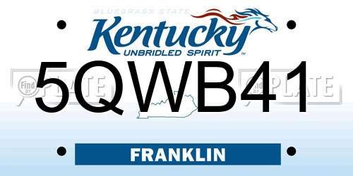 5QWB41 Kentucky License Plate