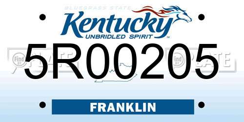 5R00205 Kentucky License Plate