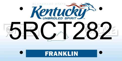 5RCT282 Kentucky License Plate