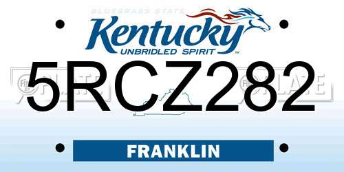5RCZ282 Kentucky License Plate