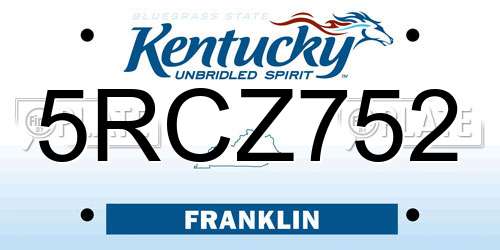 5RCZ752 Kentucky License Plate