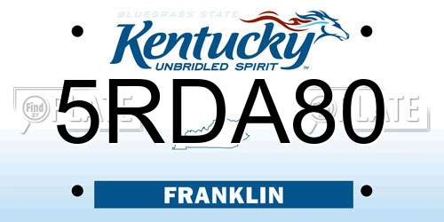 5RDA80 Kentucky License Plate