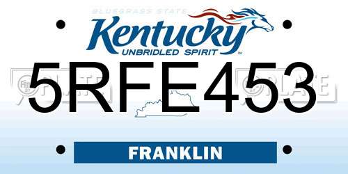 5RFE453 Kentucky License Plate