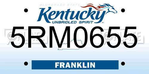 5RM0655 Kentucky License Plate