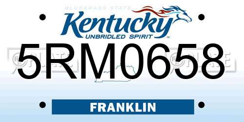 5RM0658 Kentucky License Plate