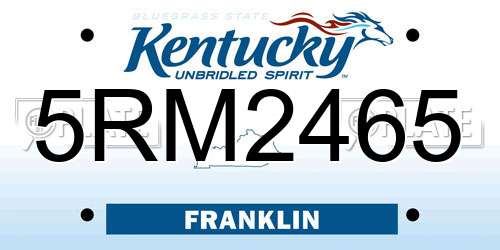 5RM2465 Kentucky License Plate