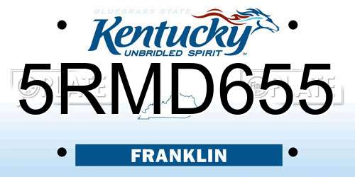 5RMD655 Kentucky License Plate